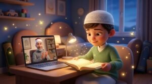 معلم قرآن يصحح التلاوة للطفل أونلاين بأسلوب إيجابي ومحفز