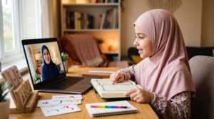 تعليم الطفل قراءة القرآن مع معلم