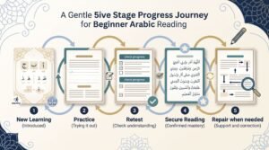 Noorani Qaida book PDF page mastery tracker for beginner Arabic reading
